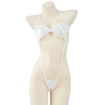 Vicces Fehérnemű Lézer Egy-darab hárompontos Szexi Bikini nyakpánt Magas Villa Privát Pizsama Nő