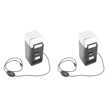 2X USB Mini Hűtő Hideg Csepp Shpping Fagyasztó USB Mini Hűtőszekrény Kis Hordozható Üdítőt Mini Hűtőszekrény Kocsiba Fekete