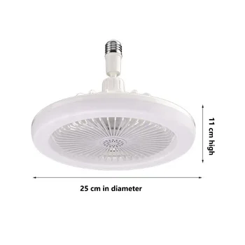 E27 Mennyezeti Ventilátor, Lámpák,Zárt, Alacsony Ventilátor Fény, Elektromos Ventilátor Gimbal Lámpa Tartó(Fehér)