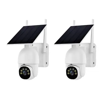 Vezeték nélküli Napelemes Biztonsági Kamera Kültéri 2 irányú Audió Sziréna, Felhő/TF-Tároló Biztonsági kamera