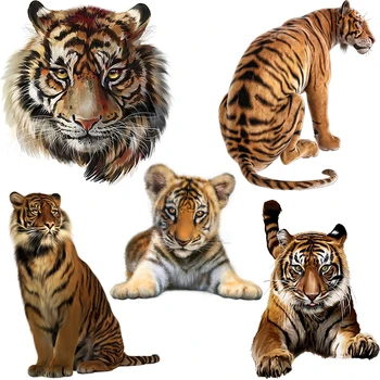 Három Ratels CO16 Erős rajzfilm tigris állat-art-fal matrica otthoni dekoráció