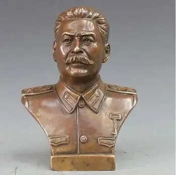 Nyugat-Bronz, Réz Politikus József Visszarionovics Sztálin Mellszobra Művészet Szobor