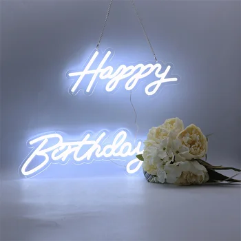 Boldog Születésnapot Led Neon Fény Jele, Dekoráció, Meleg Fehér, Hideg Fehér, Rózsaszín Kisebb Méret