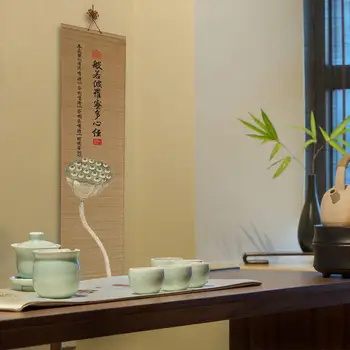 1db Kínai Stílusú Bambusz Függöny Lóg Festmény Nappali Dekoráció Tanulmány Zen Stílus Retro Gyönyörű Festmény, Dísztárgy