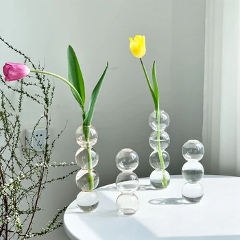 Virág Váza Északi Üveg Buborék Alakú Üveg Virág, Üveg, Lakberendezés, Kreatív Átlátszó Hidroponikus Váza Esküvői Asztal Dekoráció