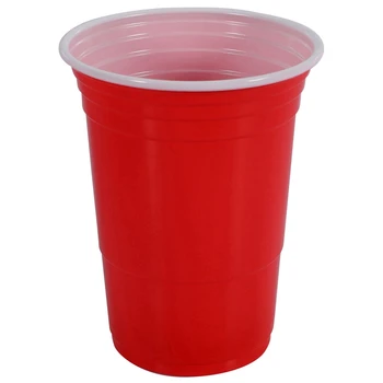 250Pcs 450Ml Piros Eldobható Műanyag pohár Fél Csésze Bár, Étterem Kellékek, Háztartási cikkek Otthoni Ellátás