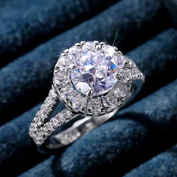Huitan Elegáns, Kerek Cirkónia Esküvői Kristály Gyűrű a Nők AAA Fehér CZ Kő, Minőségi Divat Eljegyzési Ékszert