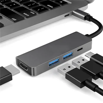 A 4K 60W Pdsb C Hub 10 em 1 USB Tipo C, USB 3.0 4K HDMI VGA PD 3,5 mm-es Cubo Completo da Funcao Para MacBook/Pro/Ar iPad Pro USB-s C H