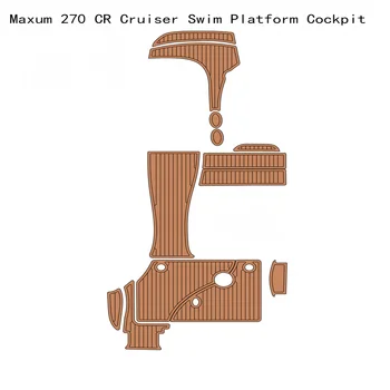 Maxum 270 CR Cirkáló Úszni Platform Pilótafülke Pad Hajó EVA Ál Teak Fedélzeti Szőnyeg