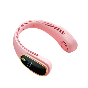 Hordozható Lóg Nyak Ventilátor USB Újratölthető Hűtő Ventilátor a Kültéri Levegő Hűvösebb Szabadtéri Sportok Bladeless Rajongók-Rózsaszín