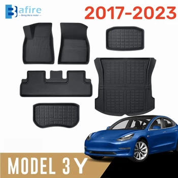 2023 Teljes Set Szőnyegek Első Láda Szőnyeg Tesla Modell 3 Modell Y Prémium Minden Időjárási Anti-Slip Vízálló Emelet Bélésű