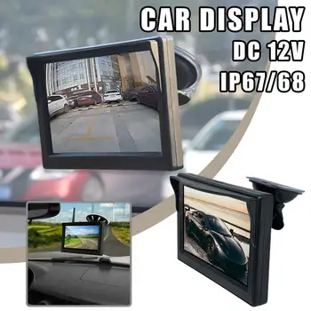 Autó Monitor 4.3 inch TFT LCD HD Digitális Kijelző Monitor Visszapillantó Fordított Parkolás Monitor Autó LED Kamera Videó Parkolás S O7T8