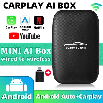Mini AI Carplay Doboz Vezeték nélküli Android Auto Adapter Netflix YouTube Univerzális Multimédia Videó Doboz Blueooth Auto Tartozékok