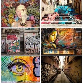 Vinil Egyéni Brick Wall Art Graffiti Fotózás Hátterekkel, Baba Portré Fotózás Hátteret Fotó Stúdió 210328TYD-05