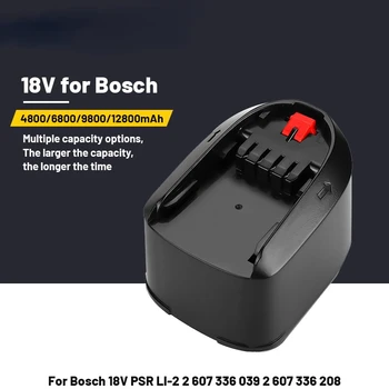 100% - os Bosch 18V 12.8 Ah Li-ion Akkumulátor PBA PSB PSR Bosch PST Otthon & Kert Eszközök (csak C Típusú) AL1830CV AL1810CV AL1815CV