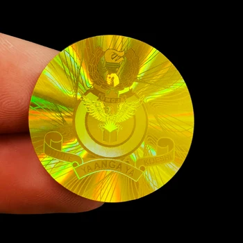 10000pcs 25x25mm Ingyenes Szállítás Rendelésre Készült Hologram Matrica Arany 3D-s Hatás Holografikus Márka, Védjegy Logó Név