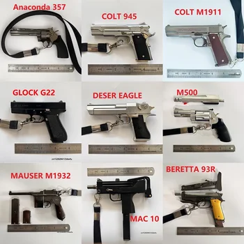1:2.05 Fém M1911 M92A1 Glock Desert Eagle Beretta Miniatűr Modellt Játék Pisztoly Pisztoly Kulcstartó Igazi Fegyver Felnőtt Gyermek Alufelni Birodalom