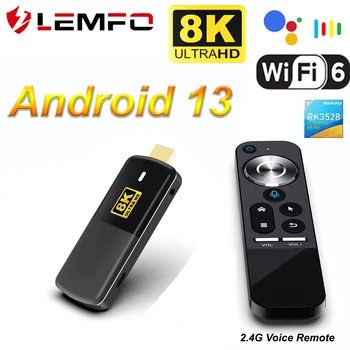 LEMFO H96Max M3 Android TV Stick 13 8K RK3528 WiFi6 2.4 G hangvezérlés Android TV Box Globális Változata, 2 GB, 16 GB 2023