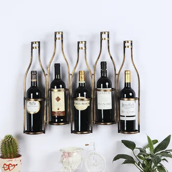 Az európai stílusú jogosultja Fém bor rack fali vörös bor állvány falra nappali, étkező, bár kabinet boros üveg
