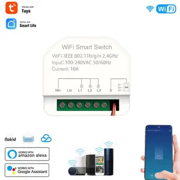 Tuya Wifi Mini Smart Switch 3Gang 100-240V Időzítő Kapcsoló Vezérlő Intelligens Otthon Intelligens Élet A Alexa, a Google Haza
