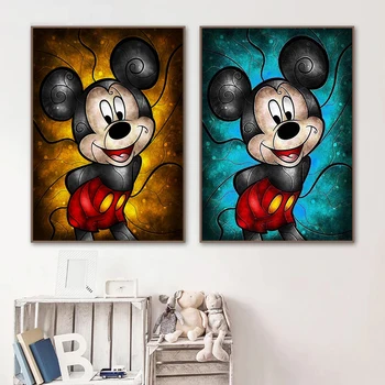 A Disney Klasszikus Rajzfilm Festmény Mickey Poszterek, Nyomatok, Vászon Pop Art falikép Nappali lakberendezési Nincs Keret