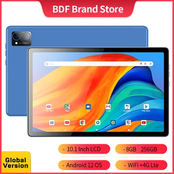 Eredeti BDF Tablet Pc 10.1 Inch 8GB RAM, 256 gb-os ROM Android 12 a Tíz központi 3G 4G LTE Internet, WiFi, BT Global Version