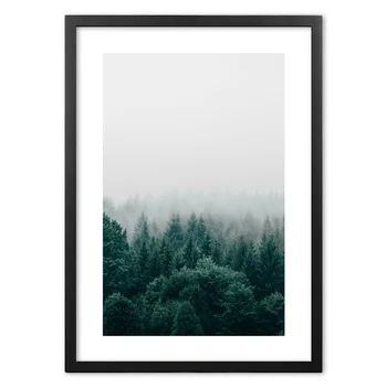 Ködös Erdő Fotózás Wall Art Print paper Festmény Északi Poszterek, Nyomatok, Fali Kép, Nappali Dekor
