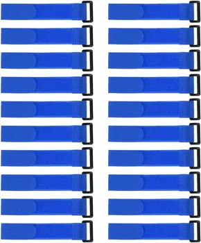 Tcenofoxy 20db tépőzáras Pántok, 1-es x 8 cm-es Biztosítása Pántok Újrafelhasználható Rögzítő Kábel Döntetlen (Kék)