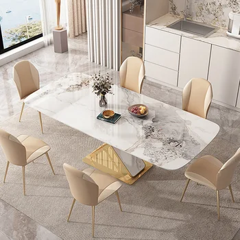 Kiváló minőségű Luxus Kis Téglalap alakú Konyha, Étkező Asztal, Szék Kombináció Esstische mesa comedor konyhabútor GY50CZ
