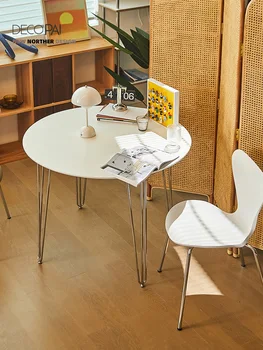 Az északi kis kerek asztal kovácsoltvas étkezőasztal nappali, étkező, erkély szabadidő online celeb ins kávézó luxus