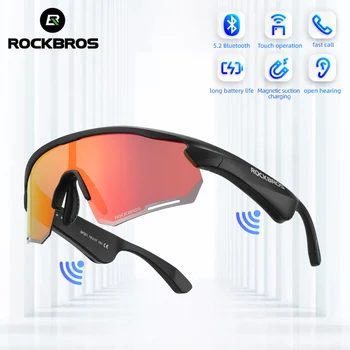 ROCKBROS Polarizált 5.2 Napszemüveg támogatnia kell a Bluetooth Fülhallgató Fülhallgató Okos Szemüveg Hangszóró Vezeték nélküli Sztereó UV400 Szemüveg Szemüveg