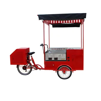 Piros Színű Elektromos Cargo Bike Street Automata Kerékpár Felnőtt Tricikli Ital, Ital, Kávé Van a kajás Eladó testre Szabható,