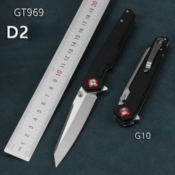 GT969 Összecsukható Kerti Kemping Pocket Mini Kés D2 Penge G10 Kezelni Túlélési Taktikai Vadászat Utility Gyümölcs Kés EDC Eszközök