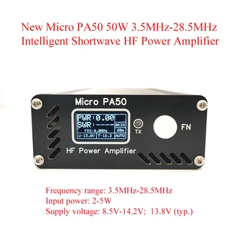 Új Mikro PA50 50W 3.5 MHz-28.5 MHz Intelligens Rövidhullámú HF Teljesítmény Erősítő Teljesítmény / SWR Mérő + LPF Szűrő, Rádió