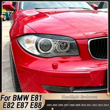 A BMW 1-es Sorozat E81 E82 E87 E88 2004-2014 Fényes Fekete ABS Műanyag Kocsi, Első Fényszóró Szemöldök Szemhéj Fedelek Test Kit Tuning