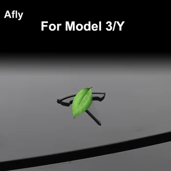 Afly 3pcs Autó Jelkép Matrica Fekete Tesla Model 3-Y Auto Elöl Hátul Logók Kormánykerék Dekoráció Módosított Tartozékok