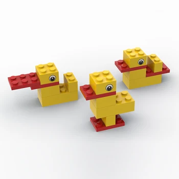 MOC építőkövei kacsa MOC kis sárga kacsa animalearly oktatás baromfi puzzle közgyűlés játék, gyerek játék, ajándék