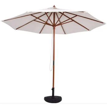 A gyártók nagykereskedelmi fa húzza a kötelet a 2.7 méter oszlop esernyő kerti napernyő fa kerttel, árnyékban