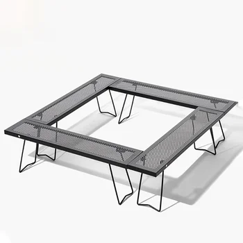 Kerti Kemping Kerti Összecsukható Asztal Hordozható Többfunkciós Könnyű Luxus Piknik Strand BBQ Varrás Vas Összecsukható Asztal