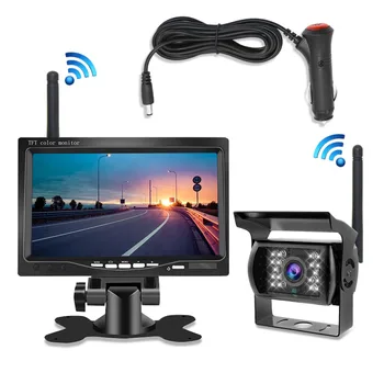 7 hüvelykes Monitor Vezeték nélküli tolatókamera, Biztonsági Kamera, éjjellátó Rendszer, Autó RV Teherautó, Busz