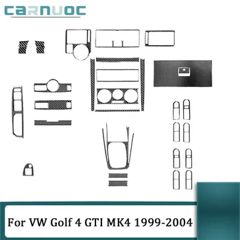 Autó Szénszálas Fekete Matrica Belső Dekorációs Kiegészítők Volkswagen Golf 4 GTI Jetta MK4 1999 2000 2001 2002 2003 2004