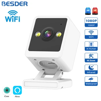 BESDER Wifi IP Kamera 1080P Beltéri Baba Monitor Színes éjjellátó Emberi Érzékeli, 2MP CCTV Vezeték nélküli Biztonsági Kamera App iCSee