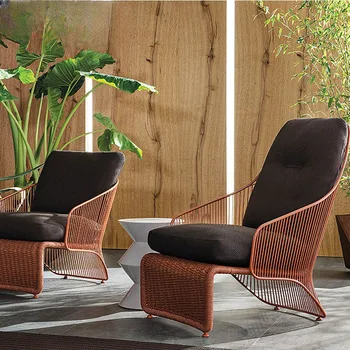 Egyéni tervező kültéri rattan kanapé rattan szék alkalmi divat modell villa kerti bútor kreatív művészeti rattan szék