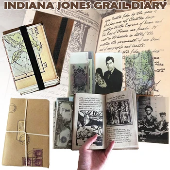 Indiana Jones Grál-Napló Klasszikus Film Kellék Vintage Spirál Jegyzetfüzet Jegyzettömb Bőr Megjegyzi, Dekoráció Replika Rajongók Ajándék