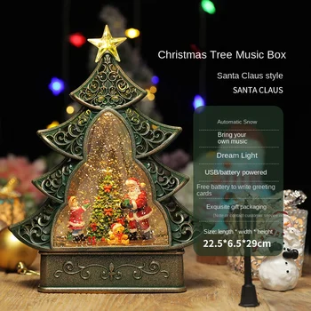 Karácsonyi Snow Crystal Ball Music Box Születésnapi Ajándék, a Gyermekek, a Lányok Dekoráció Fa