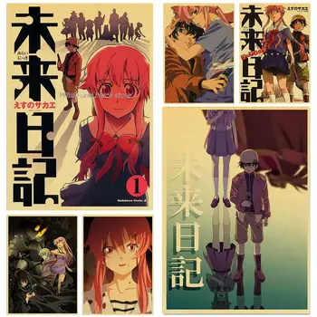 Évjárat Anime Jövőben Diaries Plakátok Kraft Papír Nyomatok Vintage Haza Szoba, Kávézó, Bár, Művészet, Fali Dekor, Esztétikai Festés