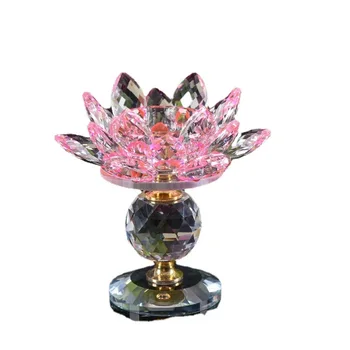 Kristály Kézműves Ajándék Lotus Gyertyatartó Üveg Gyertyatartó Lotus Vaj Lámpa Üveg Kézműves Díszek