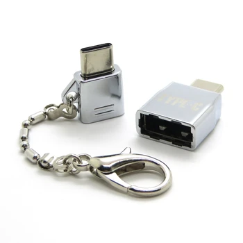 50set/lot 2 az 1-ben USB 3.1 C Típusú Férfi-Típus-Női OTG & Micro USB Adapter Tablet PC, Mobil Telefon